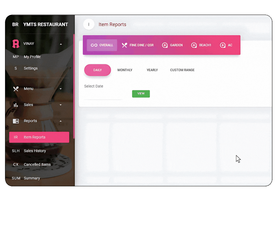 Restaurant management software