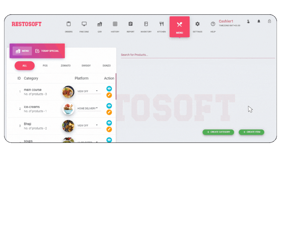 Restaurant management software